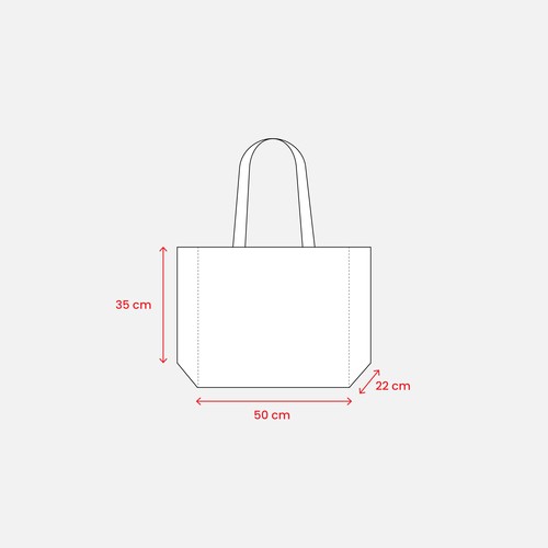Tote-bag avec soufflet en coton 280 g/m2, détails en toile de jute, anses longues - 5