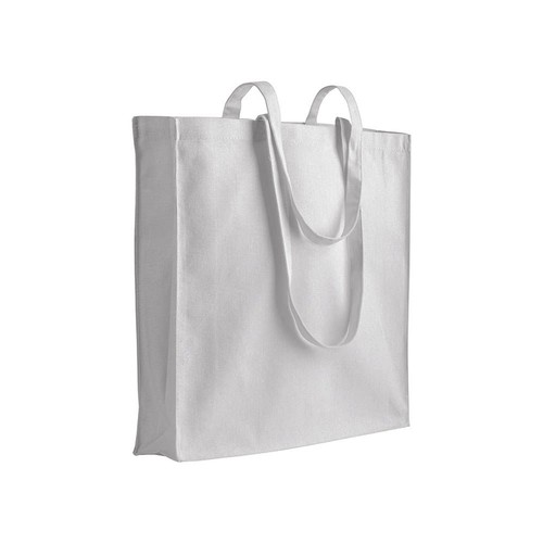 Sac shopping en coton 180 g/m2 avec anses longues et soufflet - 1