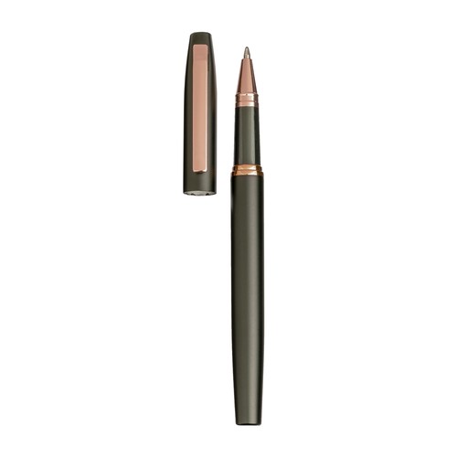 Stylo en aluminium recyclé. Encre GEL et détails en or rose avec boîte en carton - 3