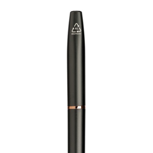 Stylo en aluminium recyclé. Encre GEL et détails en or rose avec boîte en carton - 4
