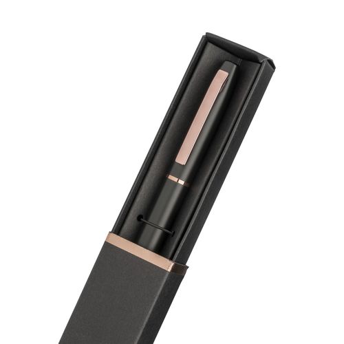 Stylo en aluminium recyclé. Encre GEL et détails en or rose avec boîte en carton - 8