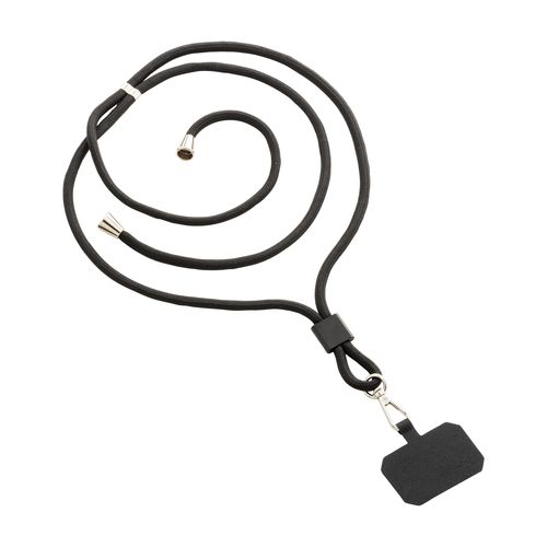 Lanière en polyester pour téléphone portable avec étiquette à personnaliser - 1