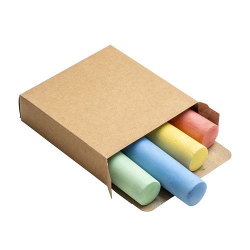 JUEGO DE 4 TIZAS REDONDAS DE COLORES EN CAJA DE CARTÓN