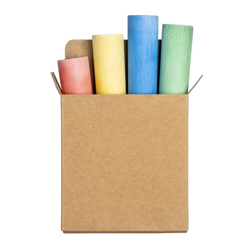 Jeu de 4 craies rondes colorées dans une boîte en carton - 2