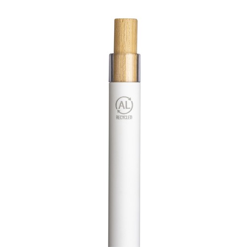 Stylo à bille en aluminium recyclé caoutchouté - 3