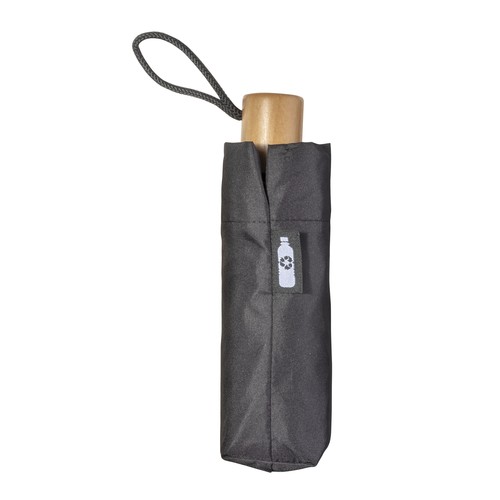 Mini parapluie en R-PET avec manche en bois - 5
