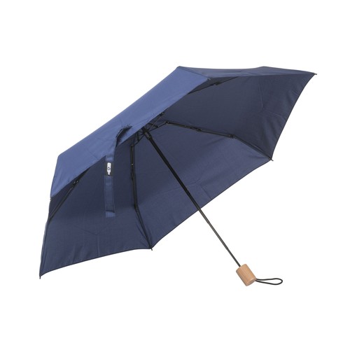 R-PET mini hand umbrella with wooden handl