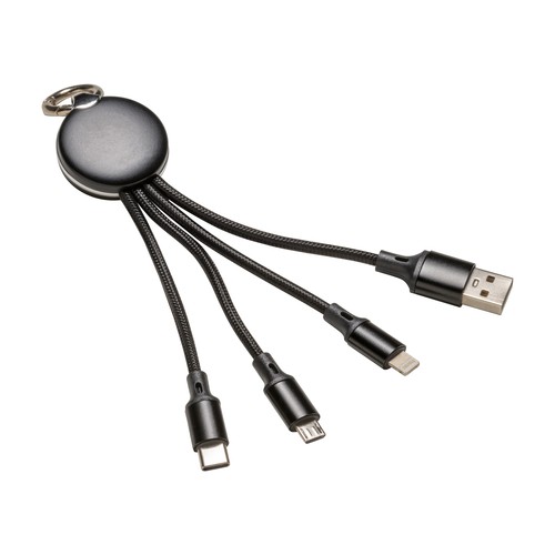JUEGO DE CABLES MICRO USB, LIGHTHING, TIPO C CON LED