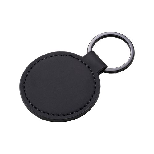 Porte-clés rond en PU souple. Avec anneau en métal - 1