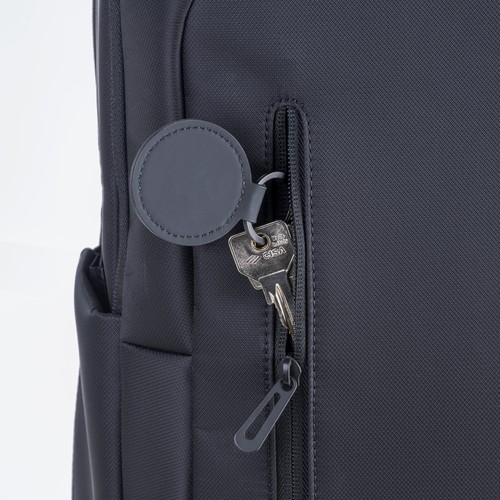 Porte-clés rond en PU souple. Avec anneau en métal - 4