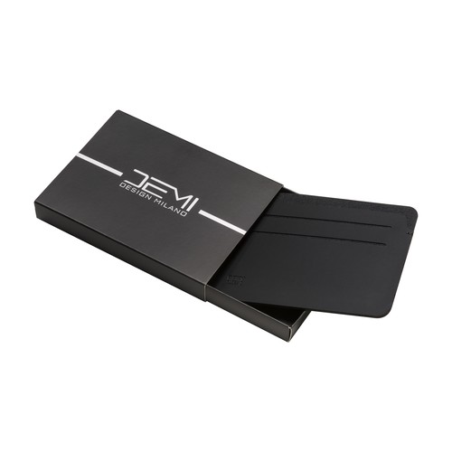 Anti-RFID card holder made of soft PU. With six card compartments and RFID logo Anti-RFID card holder made of soft PU. With six card compartments and RFID logo