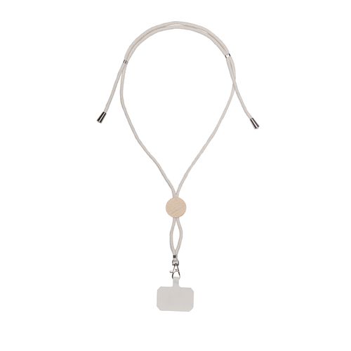 Cordon en coton pour badge/téléphone portable avec étiquette personnalisée - 1