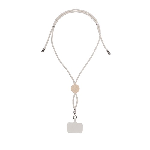 Cordon en coton pour badge/téléphone portable avec étiquette personnalisée - 1