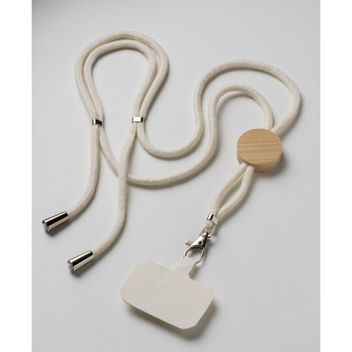 Cordon en coton pour badge/téléphone portable avec étiquette personnalisée - 3