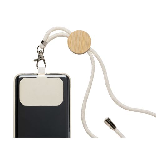 Cordon en coton pour badge/téléphone portable avec étiquette personnalisée - 4