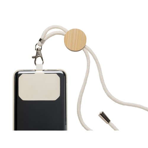 Cordon en coton pour badge/téléphone portable avec étiquette personnalisée - 4