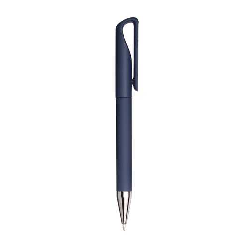 Stylo à bille en plastique caoutchouté. Clip adapté à l'impression laser ton sur ton - 2