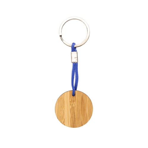Porte-clés en bambou avec cordon et anneau en métal - 2
