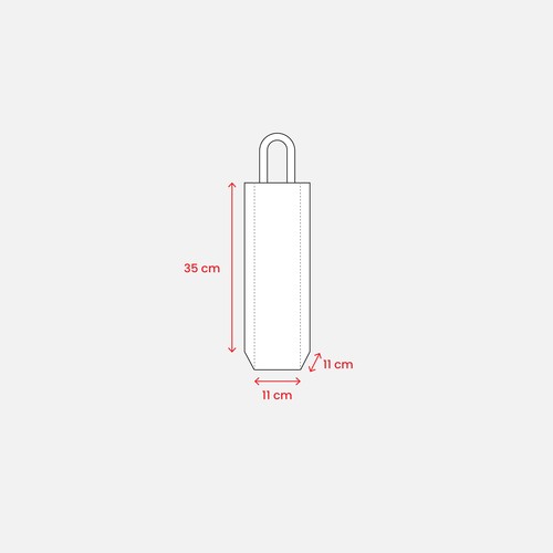 Sac pour une seule bouteille en coton recyclé de 250 g/m2 - 3