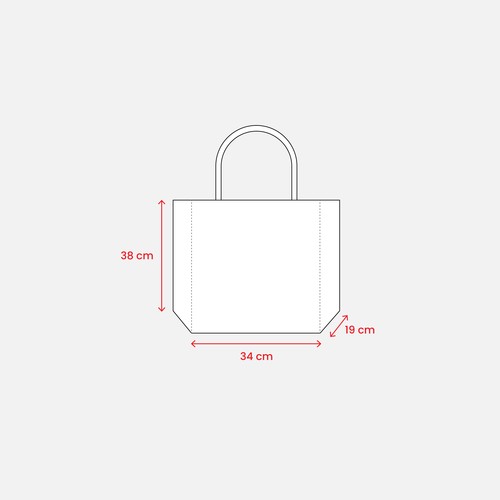 Sac en jute avec poignées en coton. Fermeture à glissière - 4