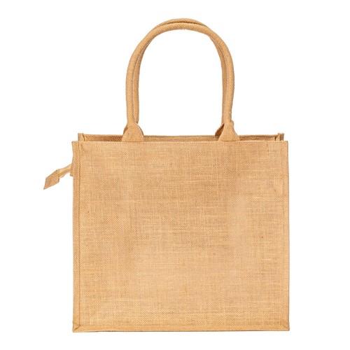 Sac en jute avec poignées en coton. Fermeture à glissière - 2