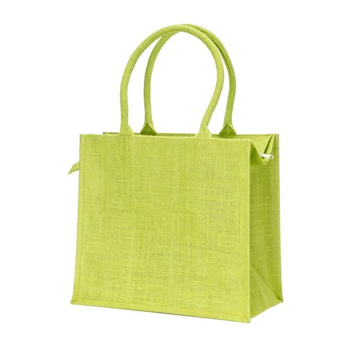 Sac en jute avec poignées en coton. Fermeture à glissière - 1