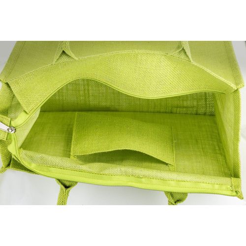 Sac en jute avec poignées en coton. Fermeture à glissière - 3