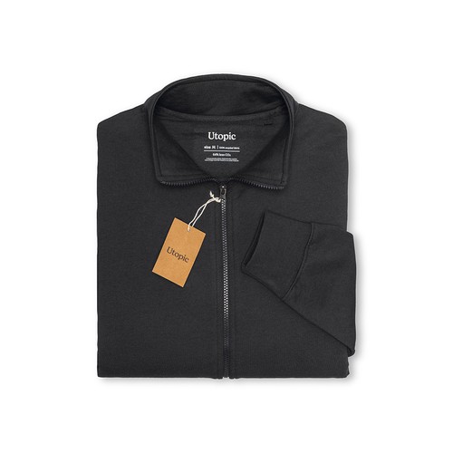 Unisex zip-up sweatshirt in regenerated cotton and polyester 280 g/m2