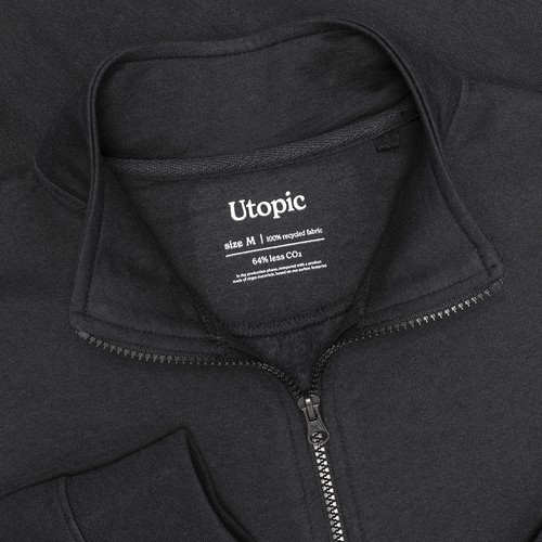 Unisex zip-up sweatshirt in regenerated cotton and polyester 280 g/m2