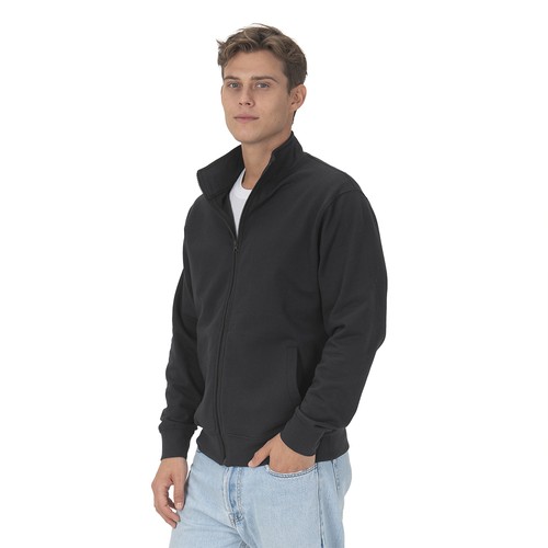 Unisex zip-up sweatshirt in regenerated cotton and polyester 280 g/m2