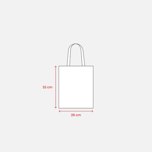Mini sac à provisions en coton naturel recyclé de 140 g/m2 avec poignées colorées - 4