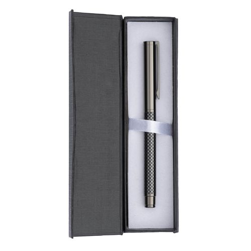 Stylo à bille en métal bruni. Finition en fibre de verre, avec boîte en carton - 4