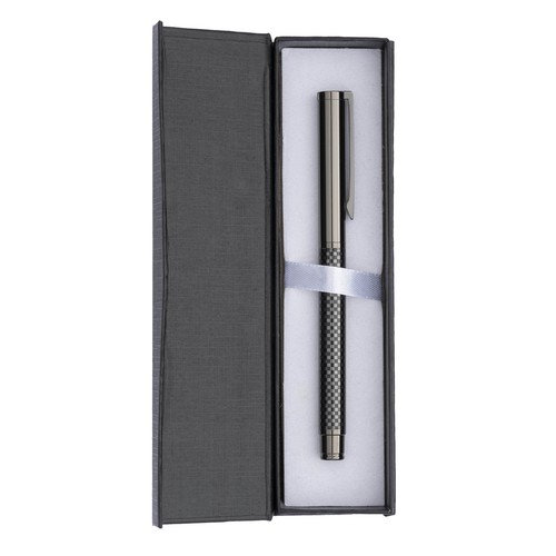 Stylo à bille en métal bruni. Finition en fibre de verre, avec boîte en carton - 4