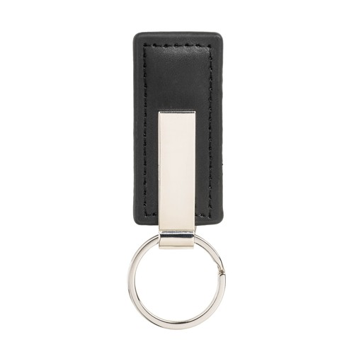 Porte-clés en PU avec plaque métallique chromée - 2