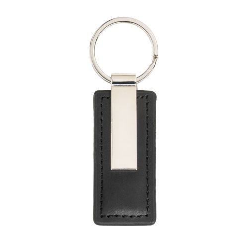 Porte-clés en PU avec plaque métallique chromée - 2