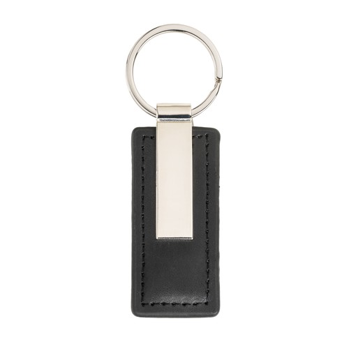 Porte-clés en PU avec plaque métallique chromée - 2