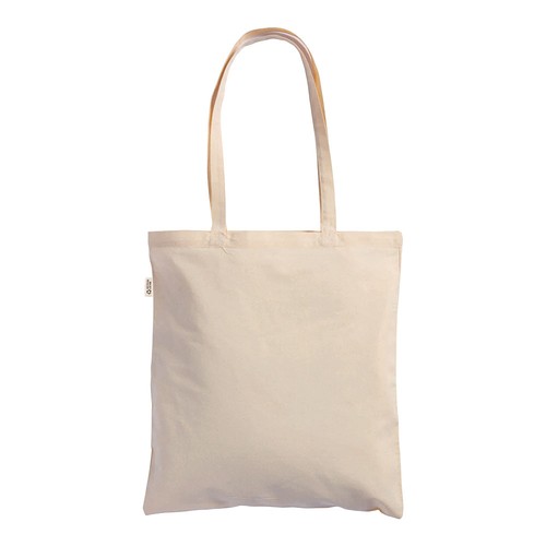 Tote bag uni en coton recyclé de 140 g/m2. Certifié GRS - 3