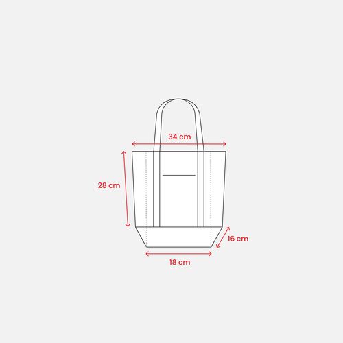 Mini sac à provisions en coton recyclé 340 g/m2 avec poignées et fond colorés. GRS - 7