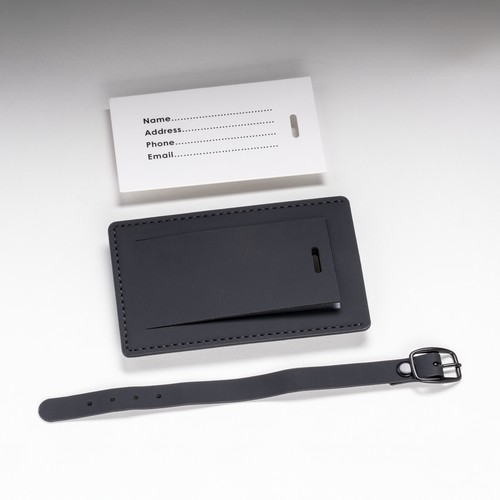 Etiquette de bagage en PU souple. Avec carte intérieure pour le nom et les coordonnées - 6