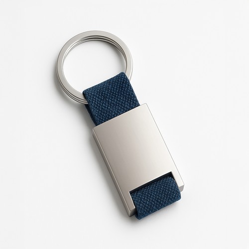 LLAVERO DE METAL CON TIRA DE NYLON