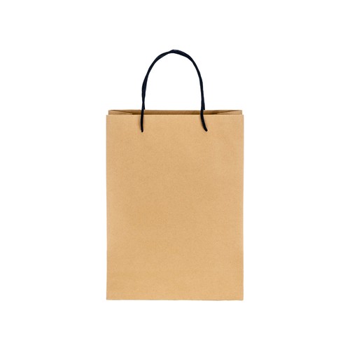 Sac en papier recyclé de 150 g/m2 avec soufflet et poignées courtes colorées - 2