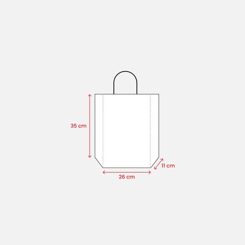Sac en papier recyclé naturel de 150 g/m2 avec soufflet et poignées courtes colorées - 3