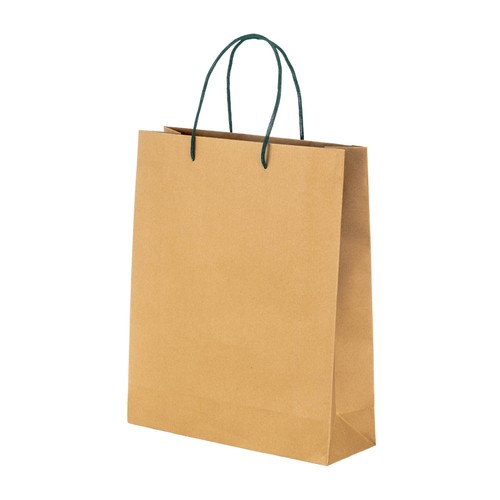 Sac en papier recyclé de 150 g/m2 avec soufflet et poignées courtes colorées - 1