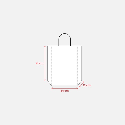 Sac en papier recyclé naturel de 150 g/m2 avec soufflet et poignées courtes colorées - 3