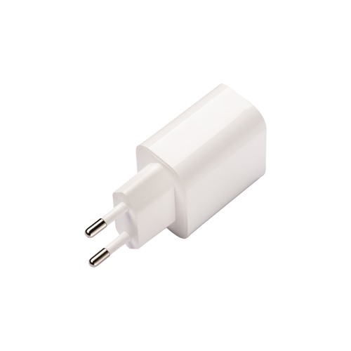 Chargeur mural USB en ABS avec port USB-A et port USB-C. Avec prise européenne à 2 broches - 3