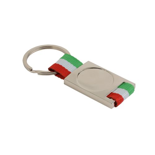 Porte-clés en metal et nylon. Centre à personnaliser avec logo en résin - 1