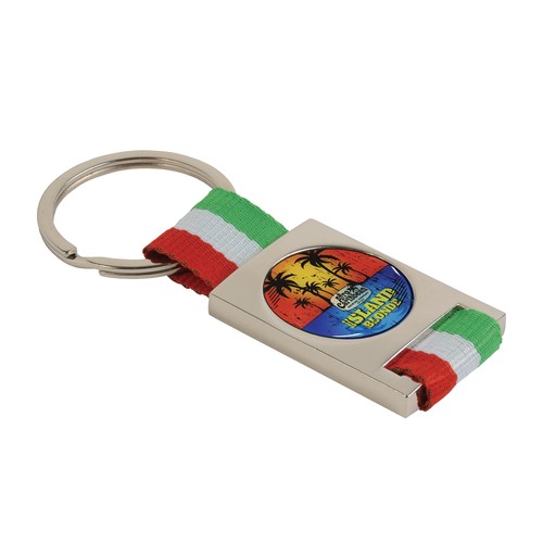 Porte-clés en metal et nylon. Centre à personnaliser avec logo en résin - 3
