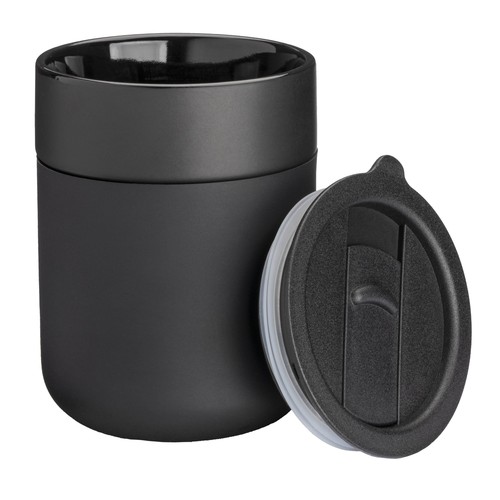Tasse en céramique siliconée de 300 ml. Bouchon amovible en PP avec ouverture à glissière - 2