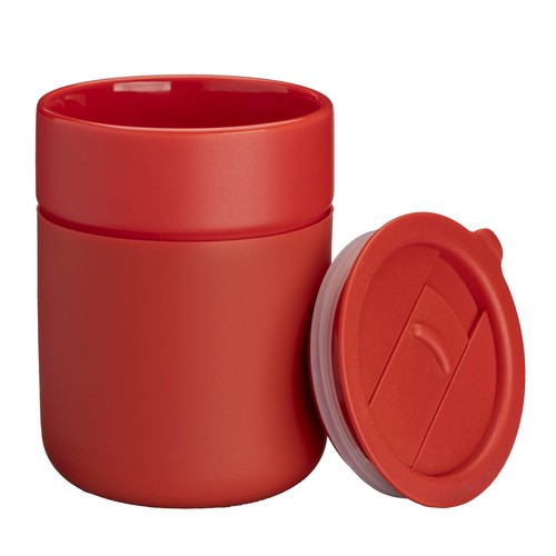 Tasse en céramique siliconée de 300 ml. Bouchon amovible en PP avec ouverture à glissière - 2