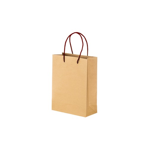 Sac en papier recyclé de 150 g/m2 avec soufflet et poignées courtes colorées - 1